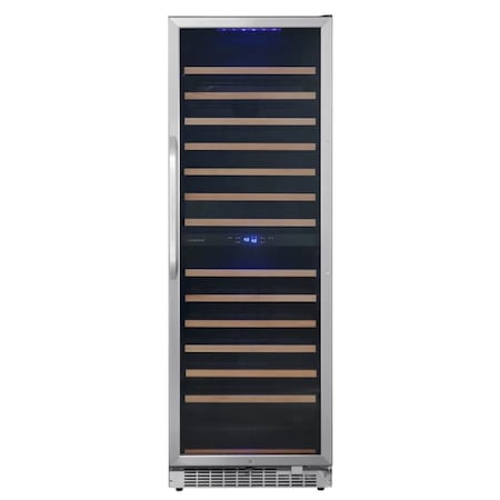 Edgestar 24 Inch Wide BuiltIn or Free Standing Dual Zone Wine Cooler with Interior Lighting CWR1552DZ